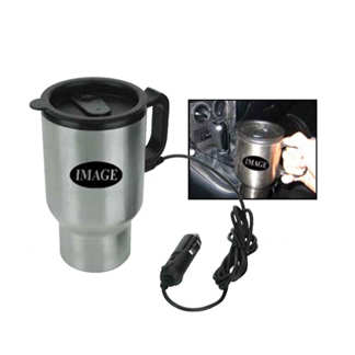 MGPS003 - Heated 16 oz. Travel Mug W/ Auto Adapter